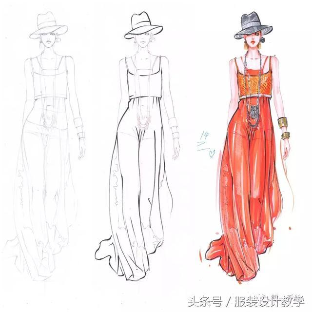 马克笔服装效果图