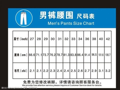 32码的裤腰是多大尺码 31的裤腰是多大尺码