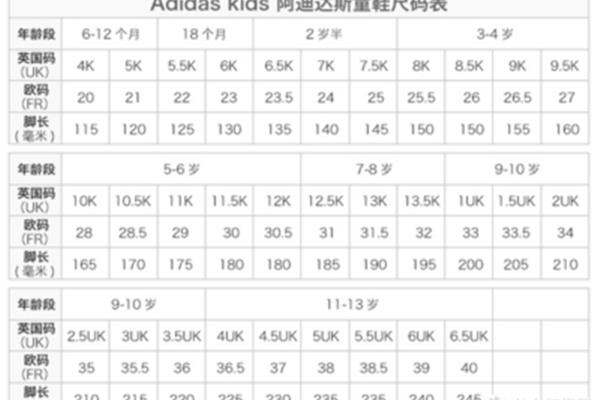 阿迪尺寸