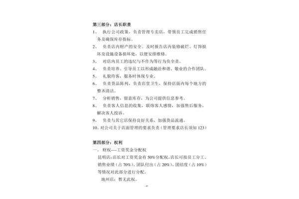 服装店长的职责