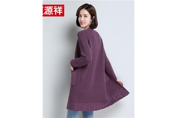 女士开衫毛衣外套长款