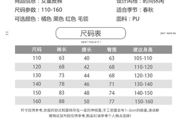 面料规格参数