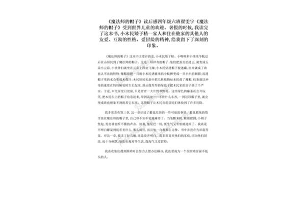 魔法师的帽子读后感