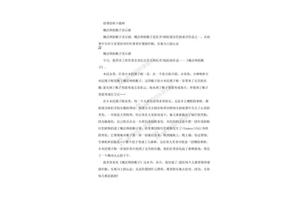 魔法师的帽子读后感