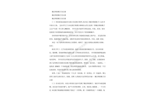 魔法师的帽子读后感