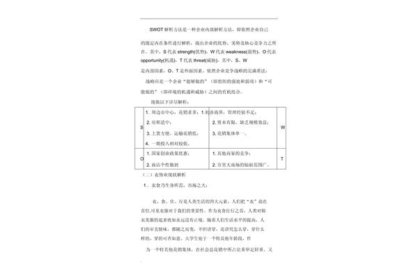 服装企业创业计划书